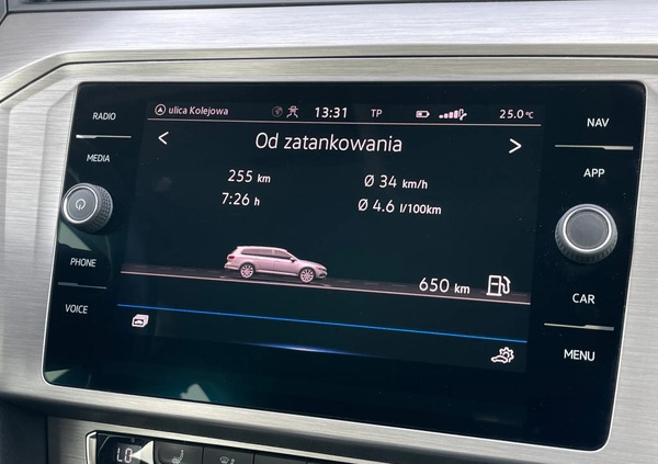 Volkswagen Passat cena 88499 przebieg: 77500, rok produkcji 2020 z Warszawa małe 191